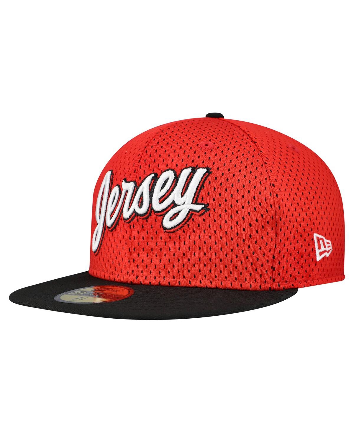 New Era Men's Red/black New Jersey Devils Mesh Crown Two-tone 59fifty Fitted Hat In Red