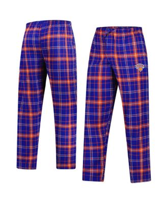 Concepts Sport - Men's Blue/Orange New York Knicks Ultimate Plaid Flannel Pants