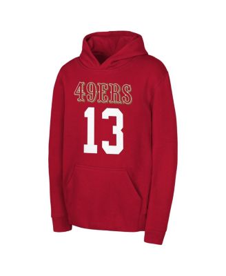 Big Boys and Girls Brock Purdy Scarlet San Francisco 49ers Mainliner Player Name Number Hoodie