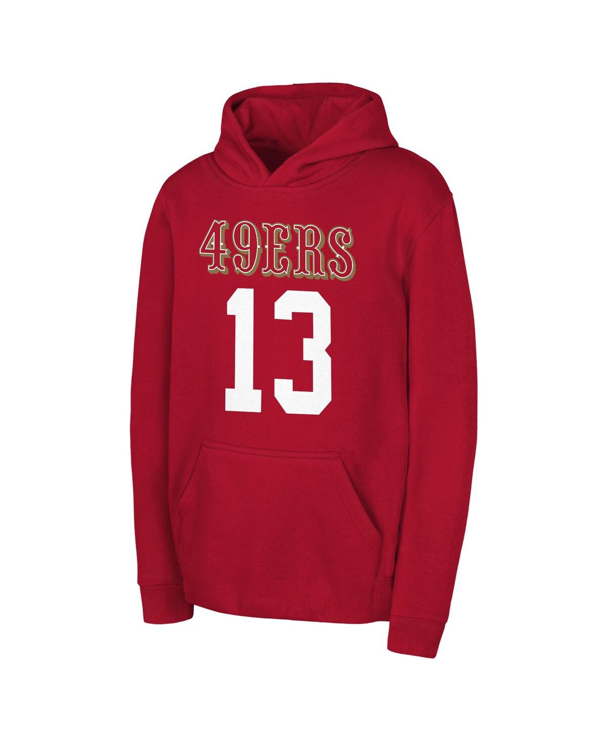 Outerstuff Big Boys And Girls Brock Purdy Scarlet San Francisco 49ers Mainliner Player Name Number Hoodie In Red