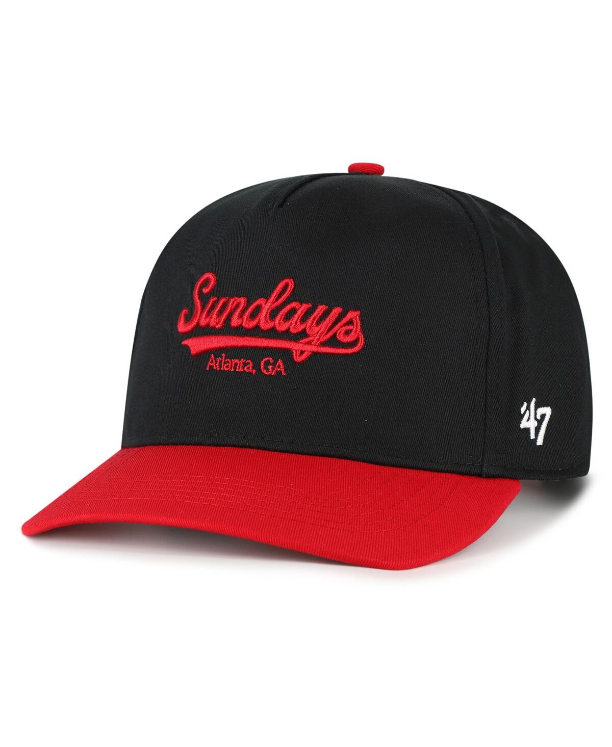 47 Brand Men's Black/red Atlanta Falcons Sundays Sure Shot Hitch Two-tone Adjustable Hat In Black