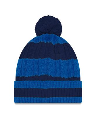 Women's&nbsp;Midnight Blue Los Angeles Rams 2025 Rivalries Collection Braided Cuffed Pom with Knit Hat