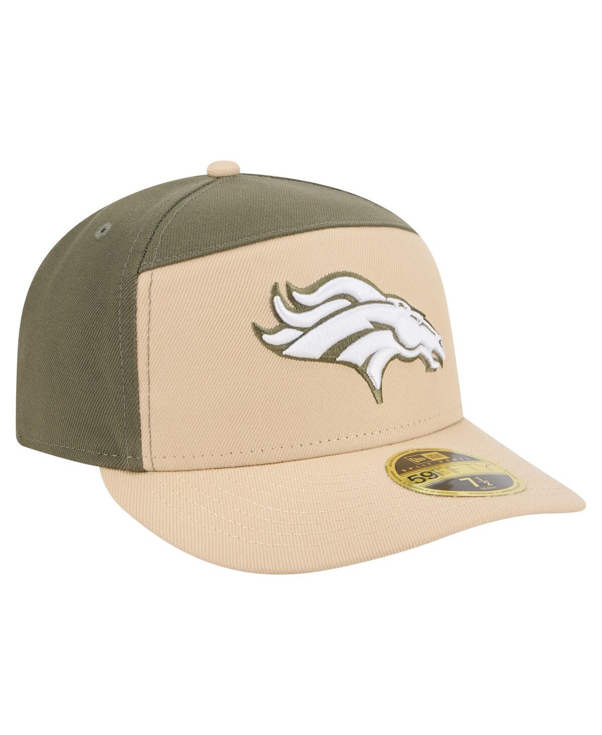 New Era Men's Light Beige/olive Denver Broncos Color Pack Split Panel 59fifty Fitted Hat In Multi
