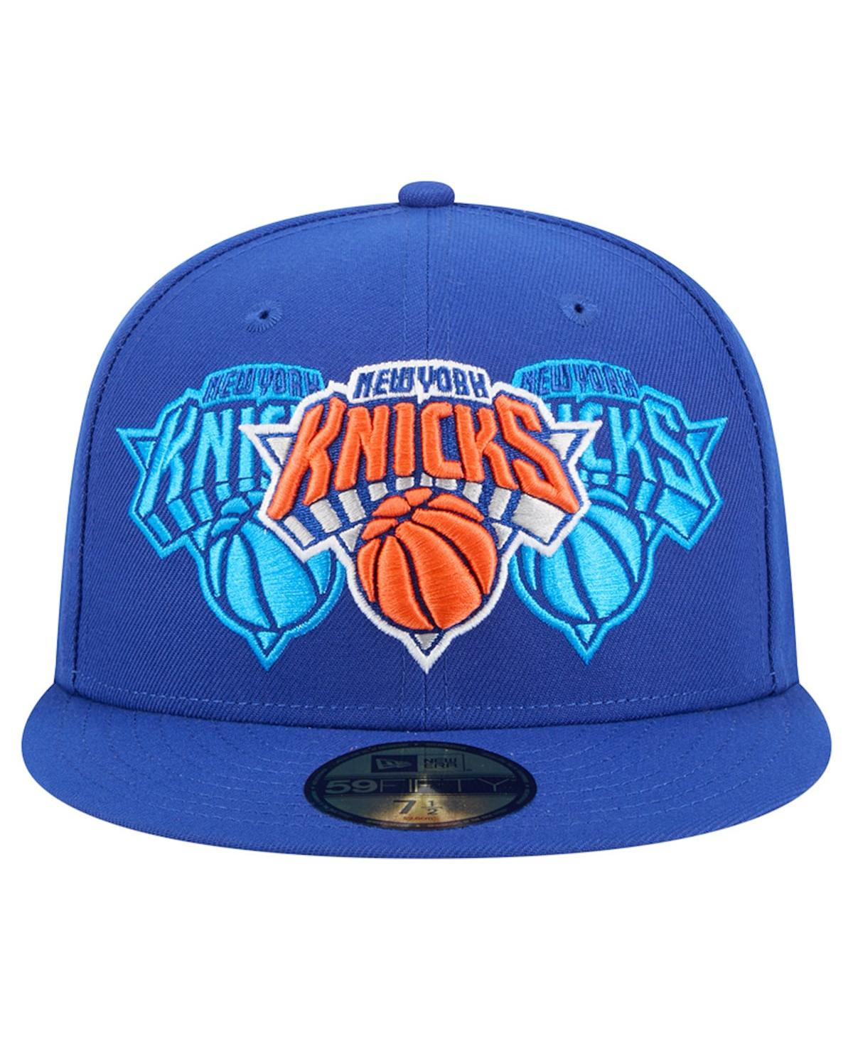 New Era Men's Blue New York Knicks Tri-hit 59fifty Fitted Hat In Blue