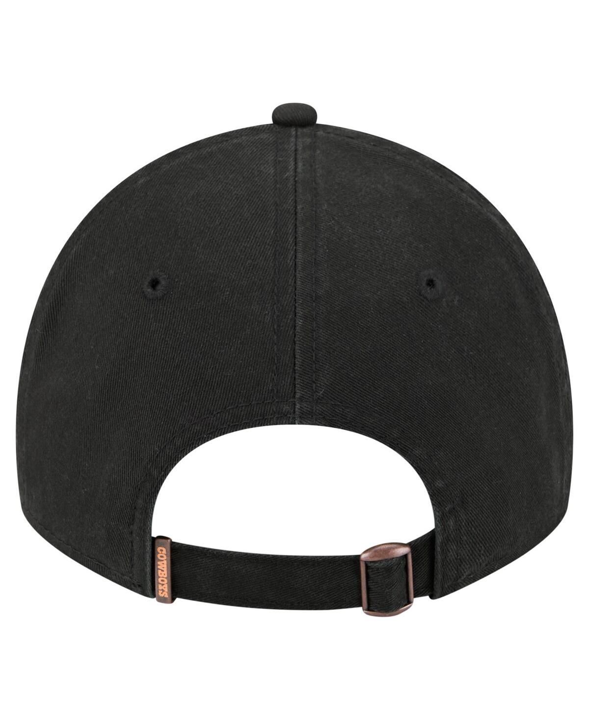 New Era Men's Black Dallas Cowboys Stamp 9twenty Adjustable Hat In Black