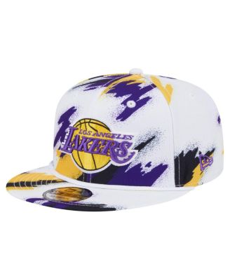 New Era - Men's White Los Angeles Lakers Paint 9FIFTY Snapback Hat