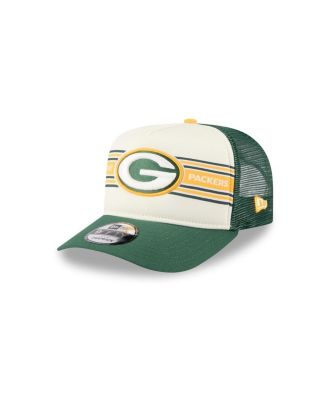 New Era - Men's Cream/Green Green Bay Packers Banner A-Frame 9FIFTY Trucker Snapback Hat