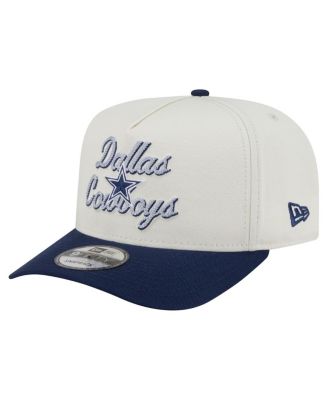 New Era - Men's Cream/Navy Dallas Cowboys Chainstitch A-Frame 9FIFTY Adjustable Hat