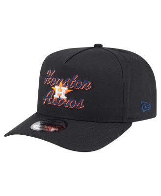 New Era - Men's Black Houston Astros Chainstitch 9FIFTY A-Frame Snapback Hat