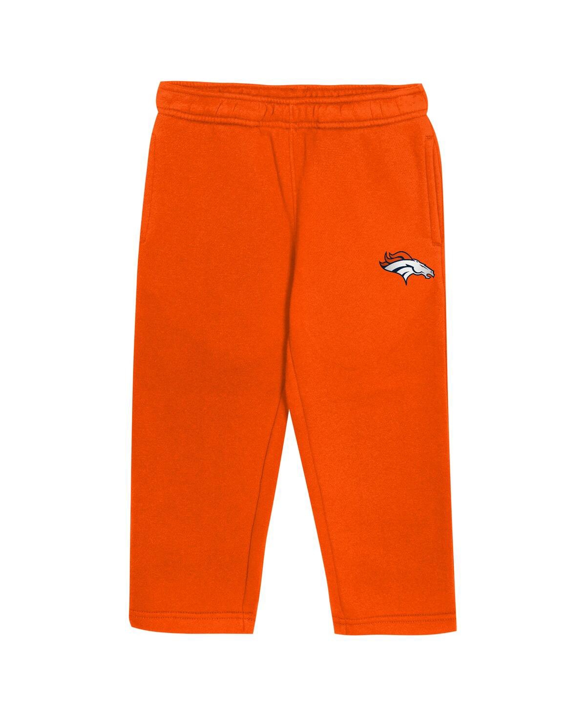 Outerstuff Toddler 2-piece Orange Denver Broncos Lineman Fleece Hoodie And Pants Set In Orange