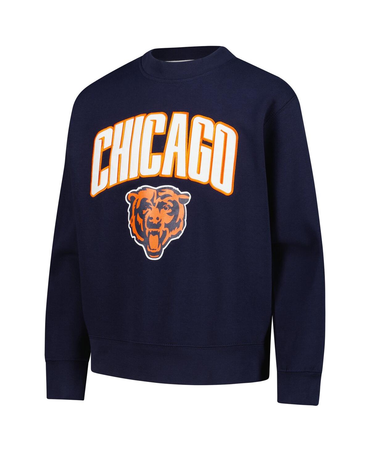Outerstuff Big Boys And Girls Navy Chicago Bears Place Kicker Sweatshirt In Blue