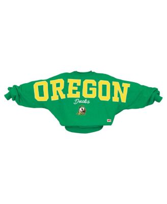Pressbox - Women's Green Oregon Ducks Flannigan Oversized Dolman Pullover Sweatshirt