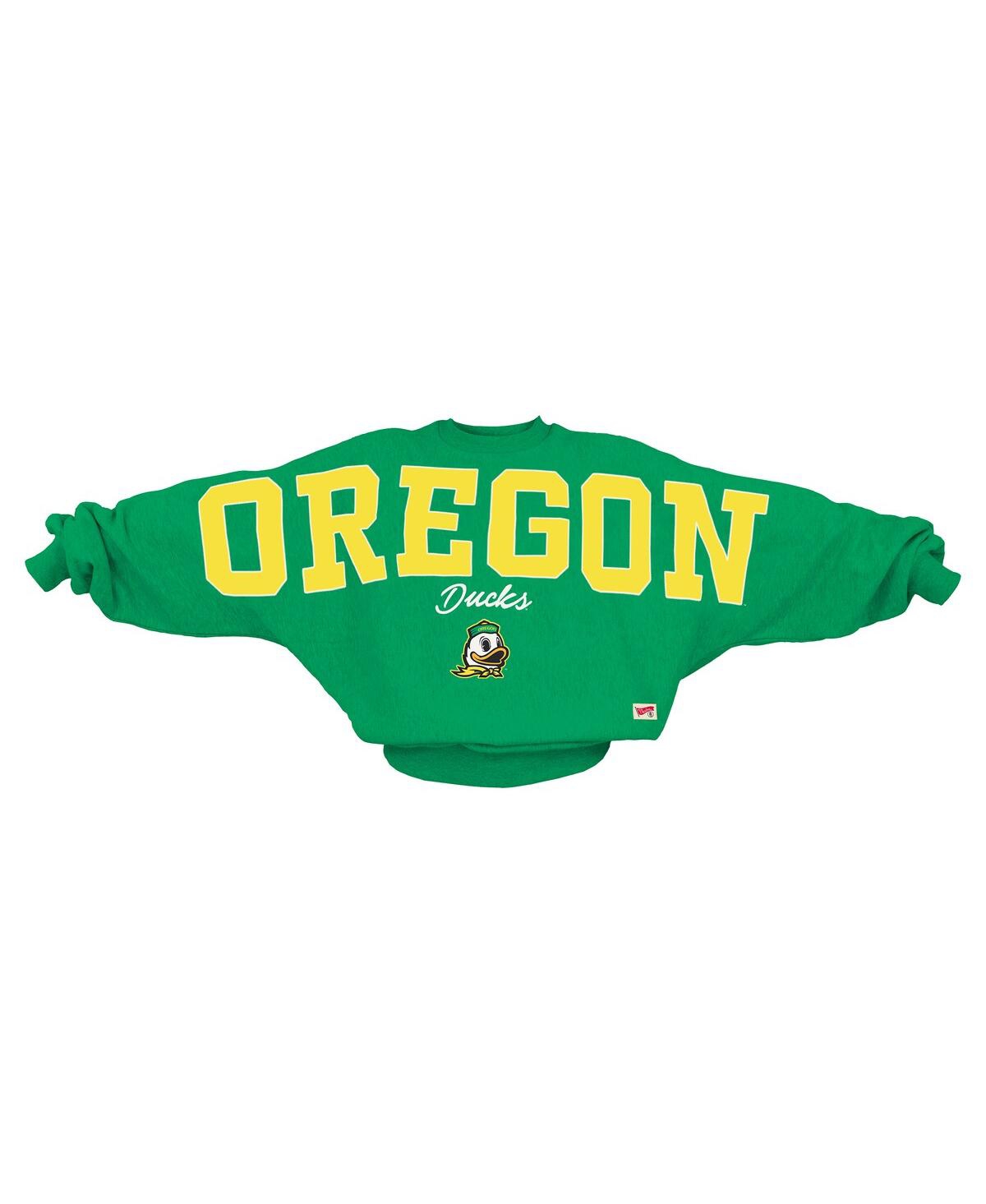 Pressbox Women's Green Oregon Ducks Flannigan Oversized Dolman Pullover Sweatshirt
