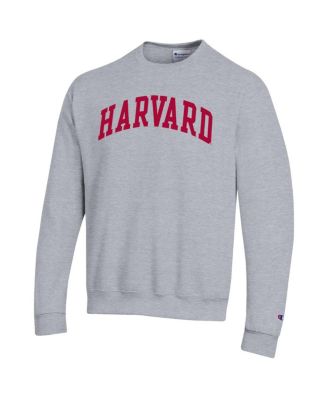 Men's Heather Gray Harvard Crimson Basic Arch Fleece Pullover Sweatshirt