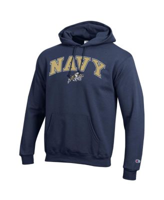 Men's Navy Midshipmen Arched Logo Fleece Pullover Hoodie