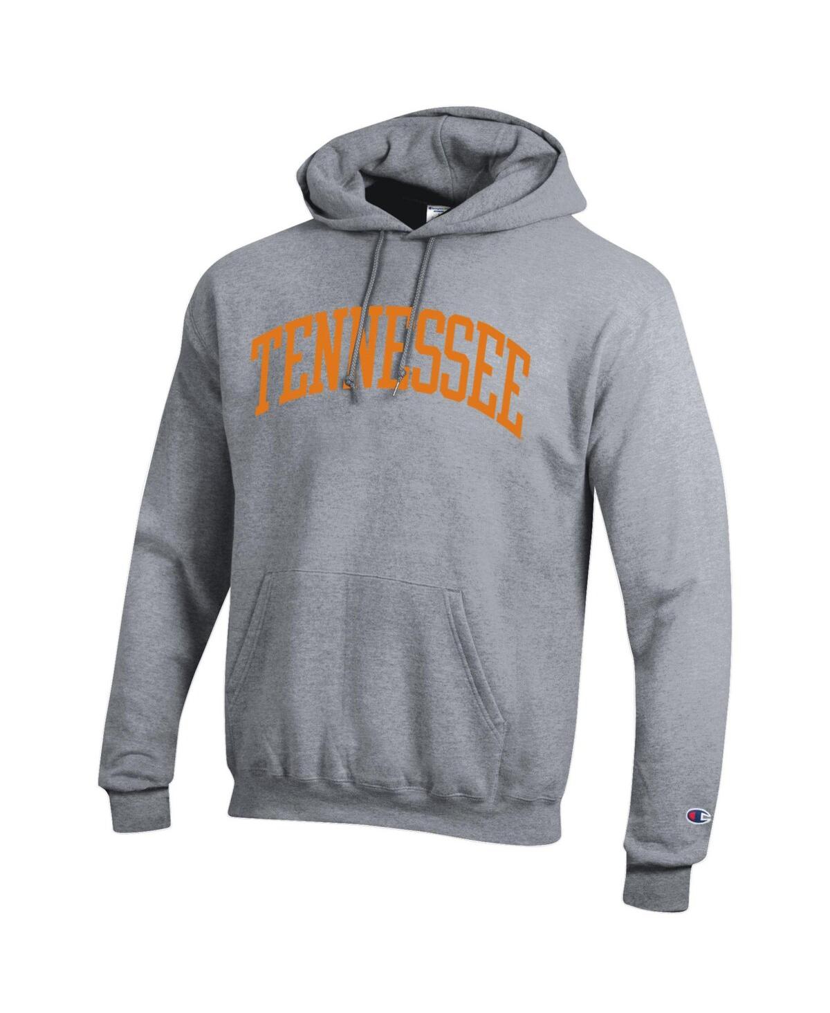 Champion Men's Heather Gray Tennessee Volunteers Basic Arch Fleece Pullover Hoodie In Gray