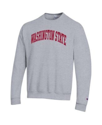 Men's Heather Gray Washington State Cougars Basic Arch Fleece Pullover Sweatshirt