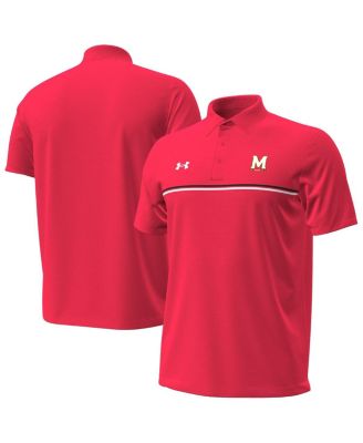 Under Armour - Men's Red Maryland Terrapins Performance Drive Chest Stripe Polo Shirt
