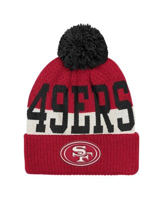 Outerstuff - Big Boys and Girls Scarlet San Francisco 49ers Modern Fan Cuffed with Pom Knit Hat