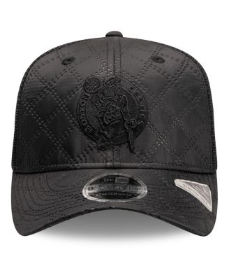 Men's Black Boston Celtics Quilted Nylon 9SEVENTY Trucker Adjustable Hat