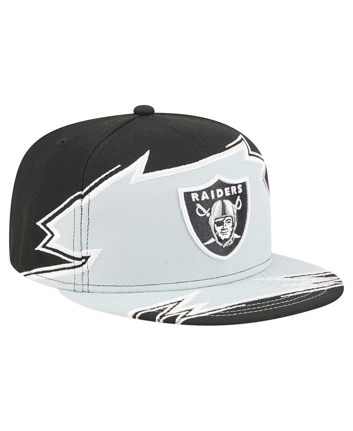 New Era Men's Black/gray Las Vegas Raiders Break 59fifty Fitted Hat In Black