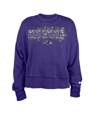 Girl's Purple Baltimore Ravens Flip Sequin Sweatshirt