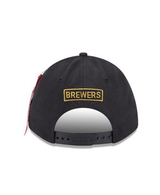 Men's Black Milwaukee Brewers A-Frame 9FORTY Adjustable Hat