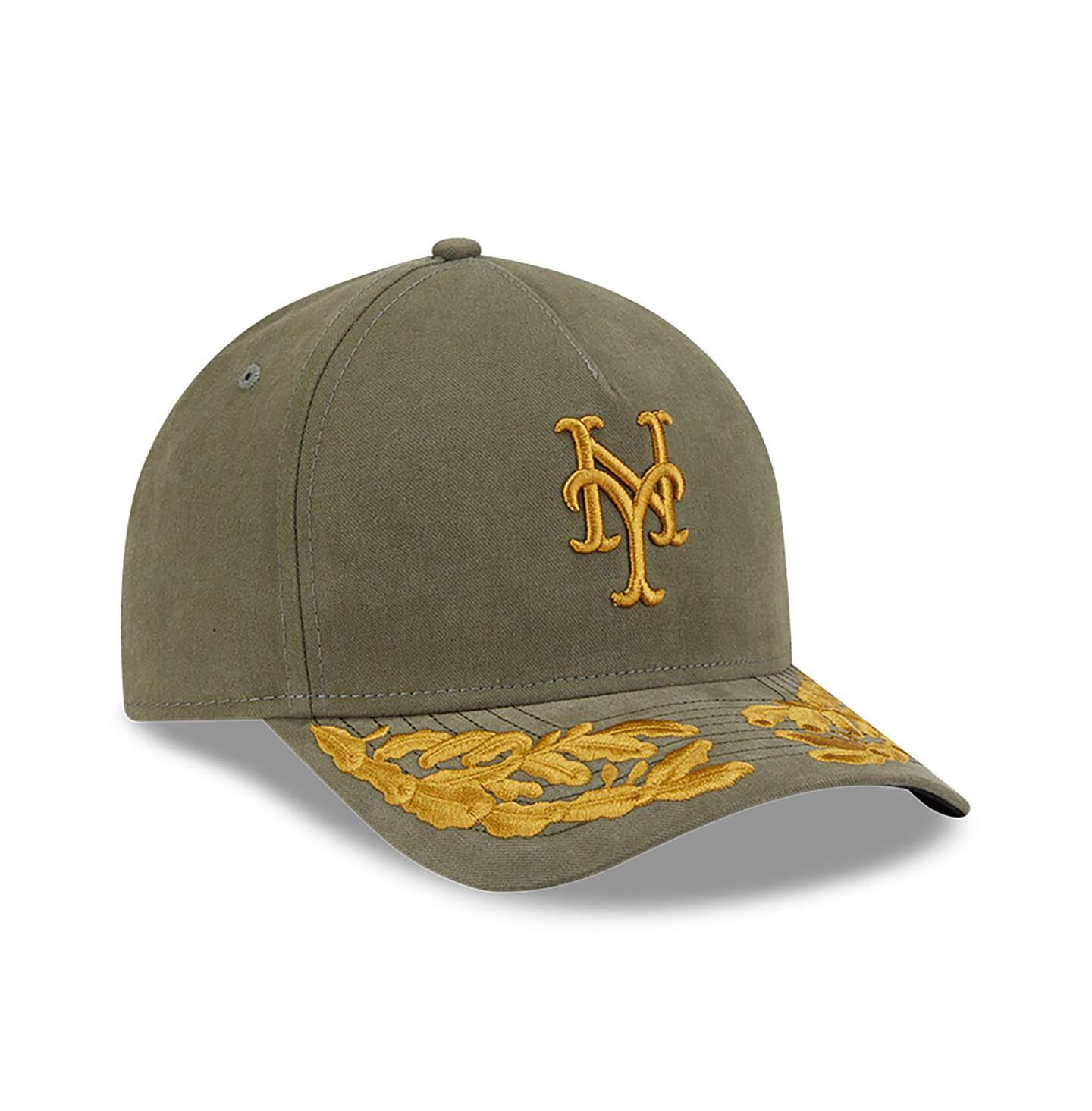 Мужская кепка New Era Olive New York Mets A-Frame 9FORTY Adjustable Hat — фото 4