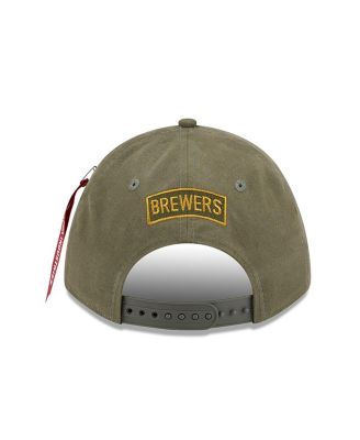 Men's Olive Milwaukee Brewers A-Frame 9FORTY Adjustable Hat