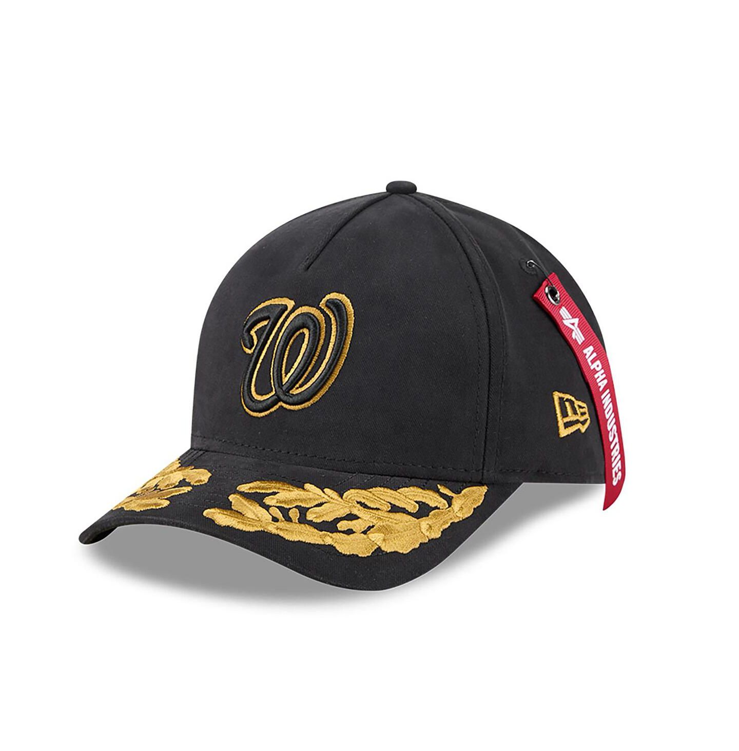 Мужская кепка New Era Black Washington Nationals A-Frame 9FORTY Adjustable Hat — фото 1