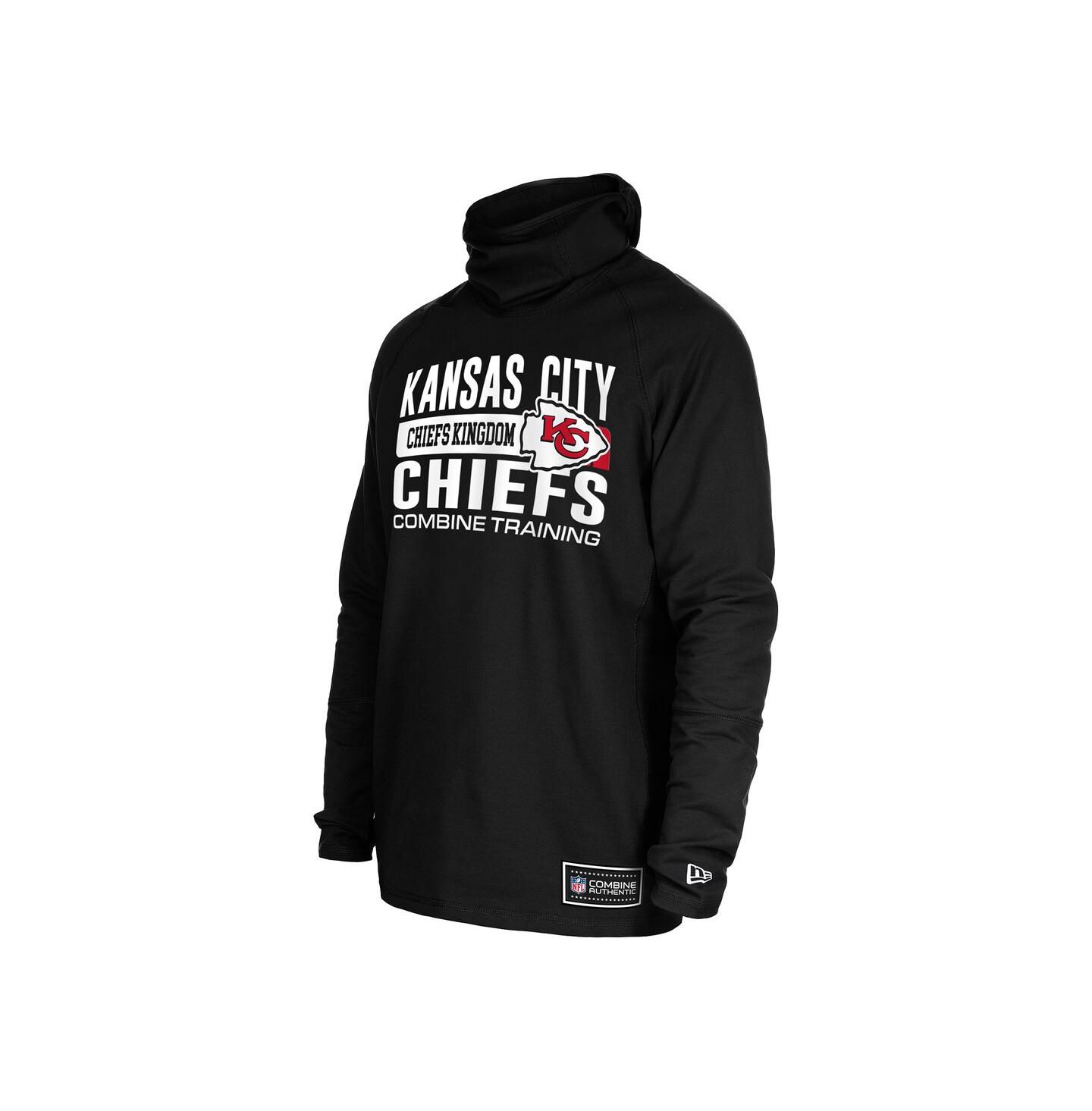 Мужское худи New Era Black Kansas City Chiefs Functional Fandom Balaclava Helmet Stripe Tri-Blend — фото 3