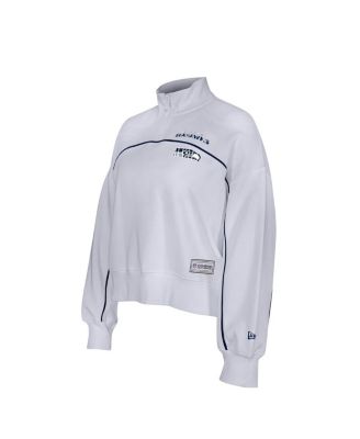 Women's White Seattle Seahawks Functional Fandom Quarter-Zip Sweatshirt
