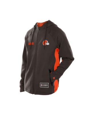 Men's Brown Cleveland Browns Combine Authentic Raglan Scuba Full-Zip Hoodie
