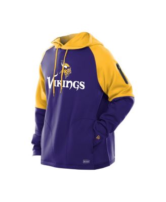 Men's Purple Minnesota Vikings Combine Authentic Color Block Raglan Pullover Hoodie
