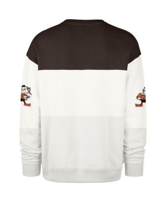 Men's White Cleveland Browns Throwback Breeze Maximalist Sweatshirt