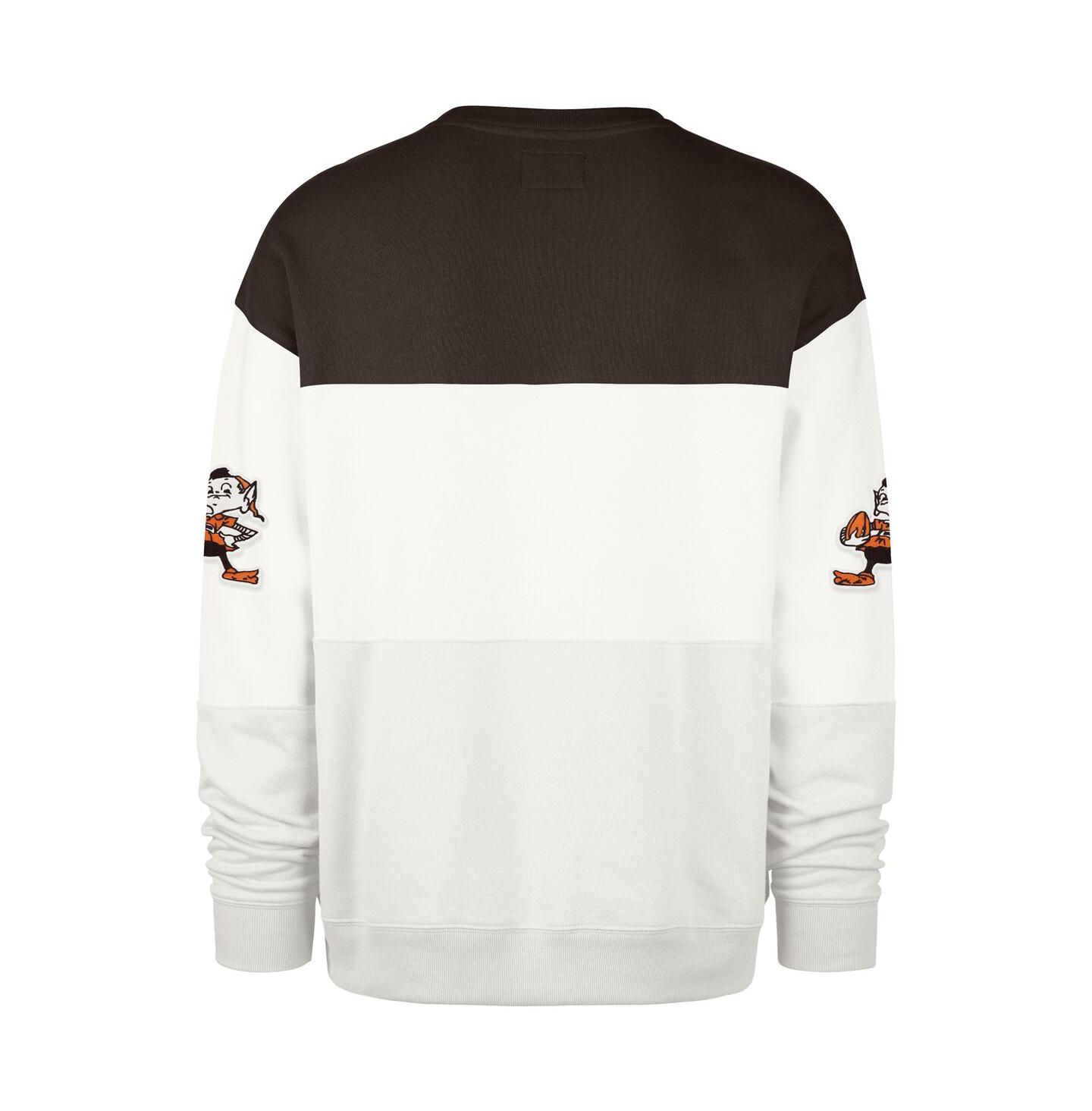 Мужская толстовка '47 Brand White Cleveland Browns Throwback Breeze Maximalist — фото 2