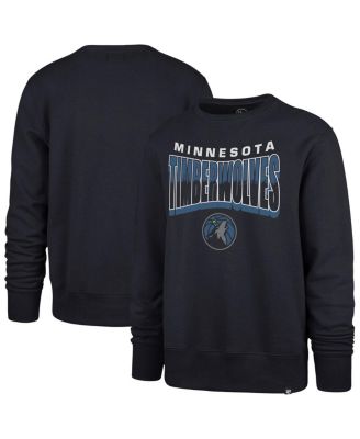 '47 Brand - Men's and Women's Navy Minnesota Timberwolves Brush By Headline Crewneck Sweatshirt