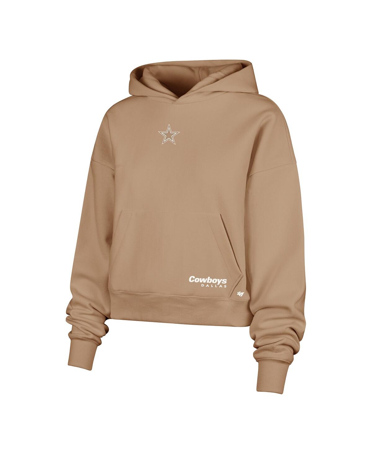 47 Brand Women'sâ Brown Dallas Cowboys Sue Foundation Portabella Hoodie Sweatshirt In Neutral