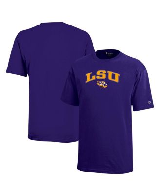 Champion - Big Boys and Girls Purple LSU Tigers Arch Over Logo T-Shirt