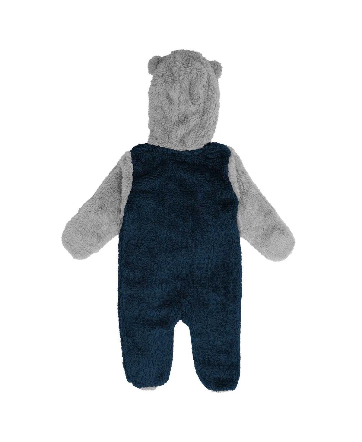 Outerstuff Baby Boys And Girls Navy Houston Texans Game Nap Teddy Fleece Bunting Full-zip Sleeper In Blue
