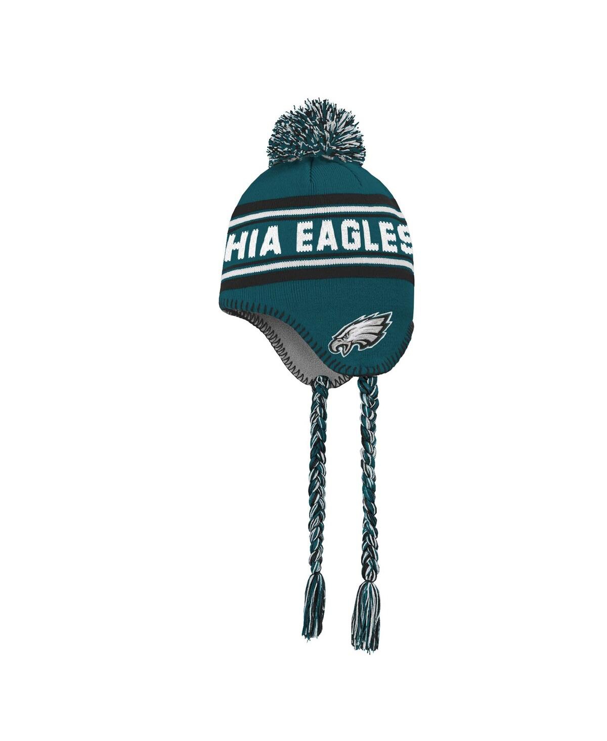 Outerstuff Preschool Midnight Green Philadelphia Eagles Jacquard Tassel With Pom Knit Hat In Green