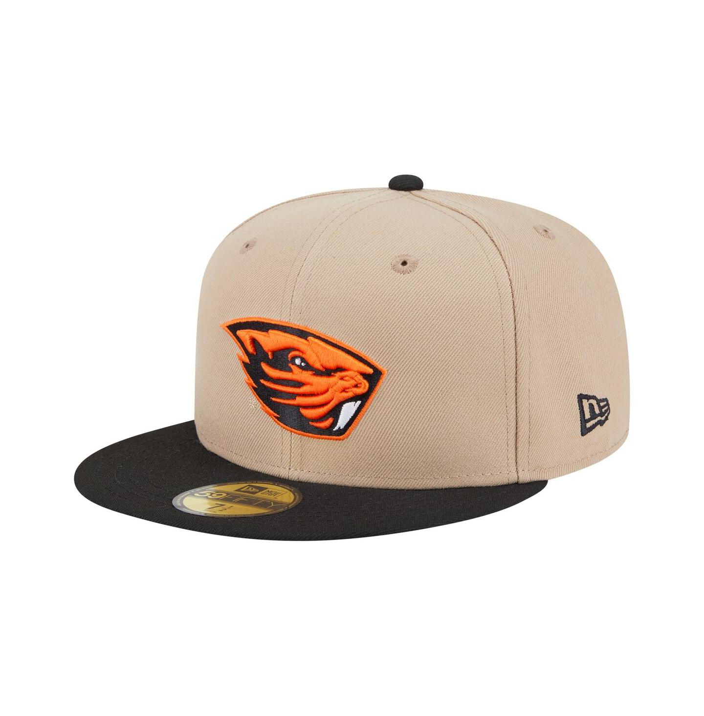 Мужская кепка New Era Khaki Oregon State Beavers Two-Tone 59FIFTY Fitted Hat — фото 1