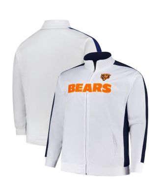 Fanatics - Men's White Chicago Bears Big Tall Tricot Full-Zip Track Jacket