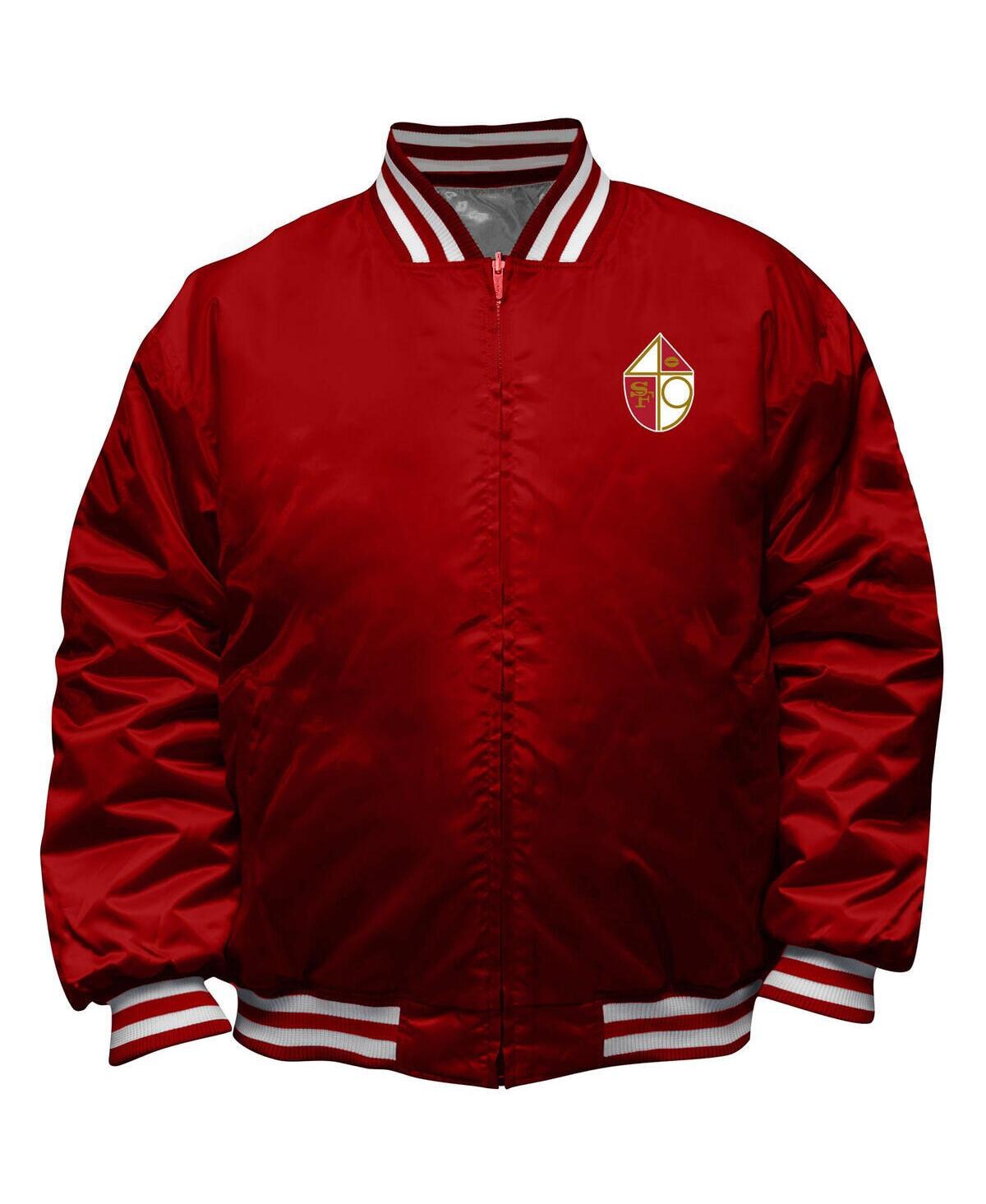 Mitchell & Ness Men's Scarlet/silver San Francisco 49ers Big Tall Throwback Reversible Full-zip Jacket In Multi