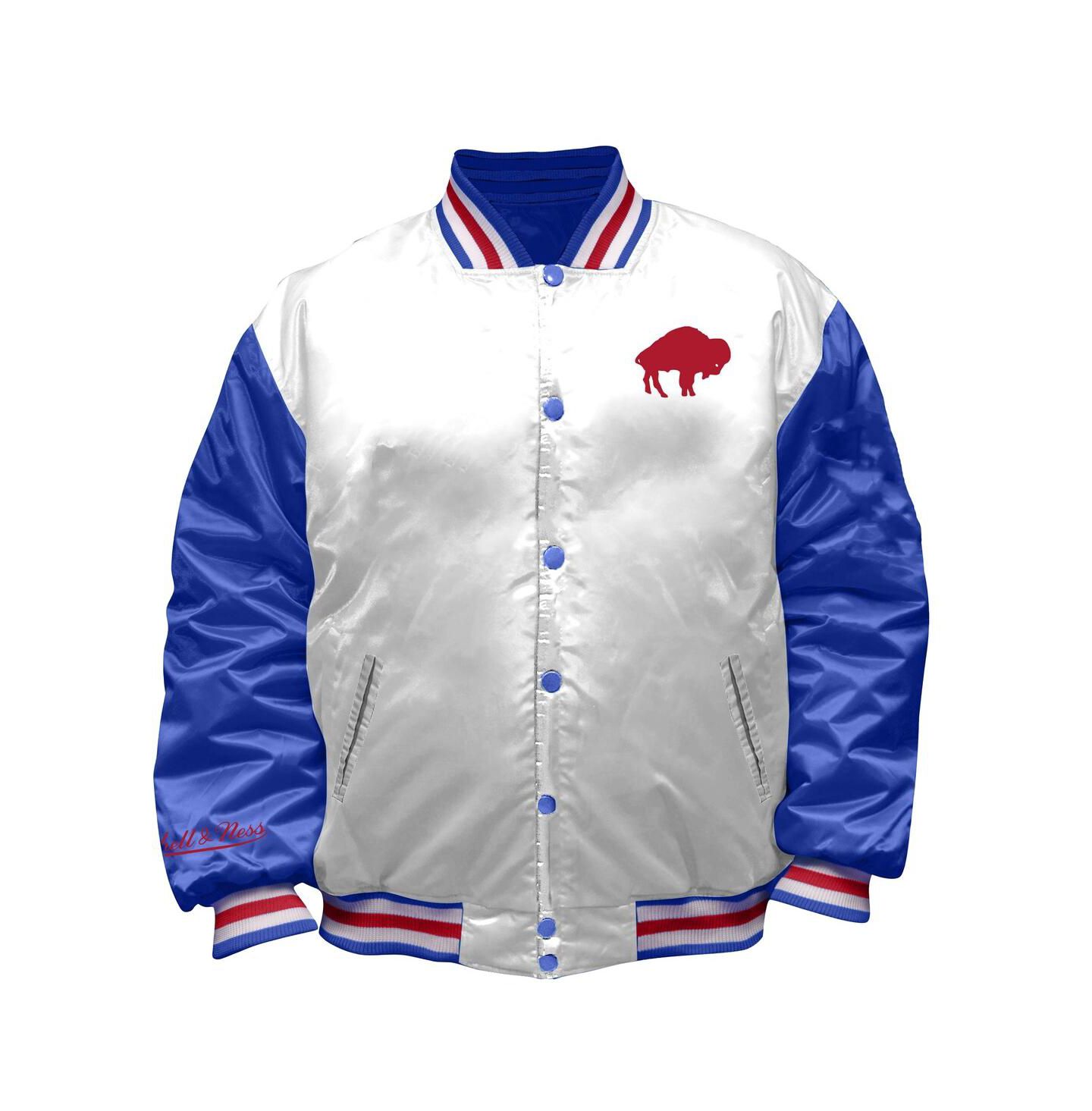 Женская куртка Mitchell & Ness White Buffalo Bills Throwback Plus Size Full-Snap Satin — фото 3