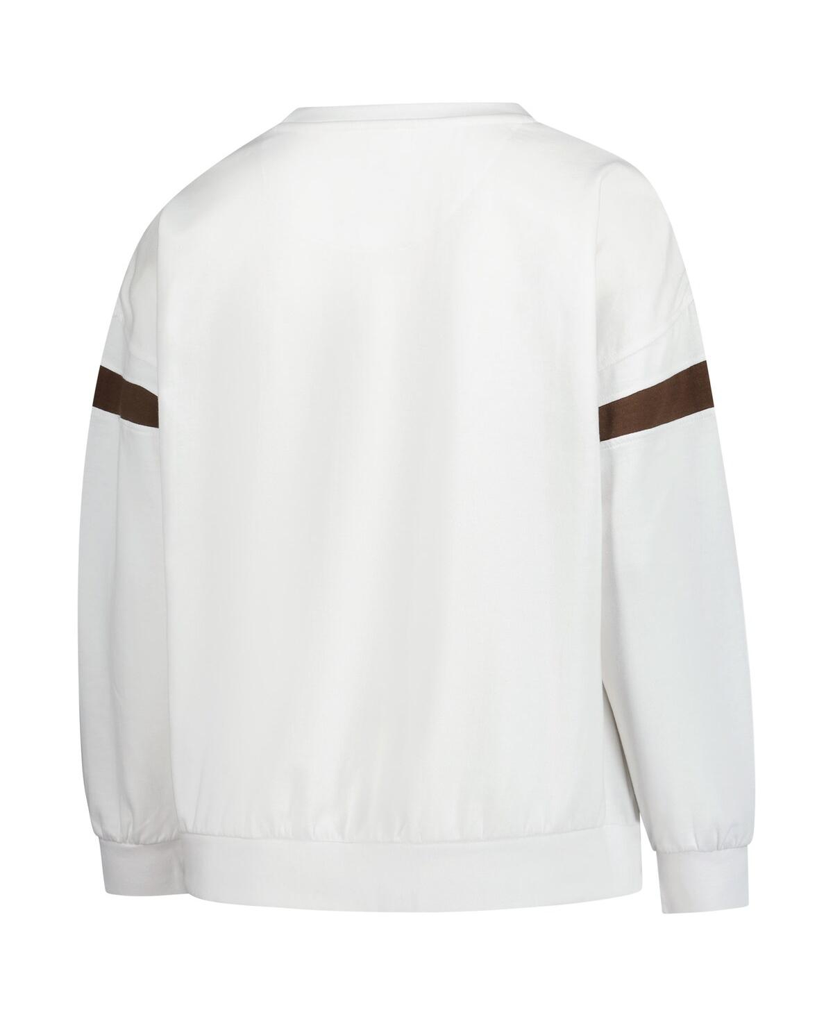 Fanatics Women'sâ White Cleveland Browns Plus Size Fleece Pullover Sweatshirt In White