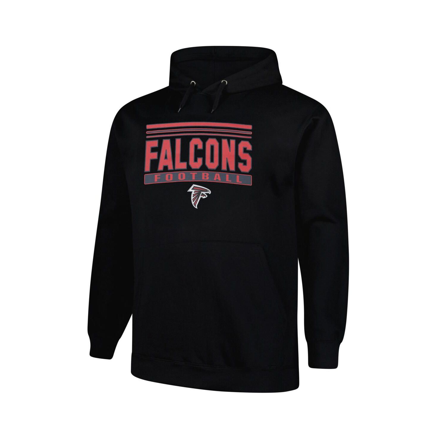 Мужское худи Fanatics Black Atlanta Falcons Big & Tall Pop Pullover — фото 3