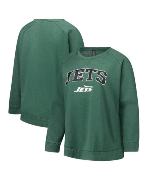 Женская толстовка Profile Heather Green New York Jets Plus Size Acid Wash Raglan