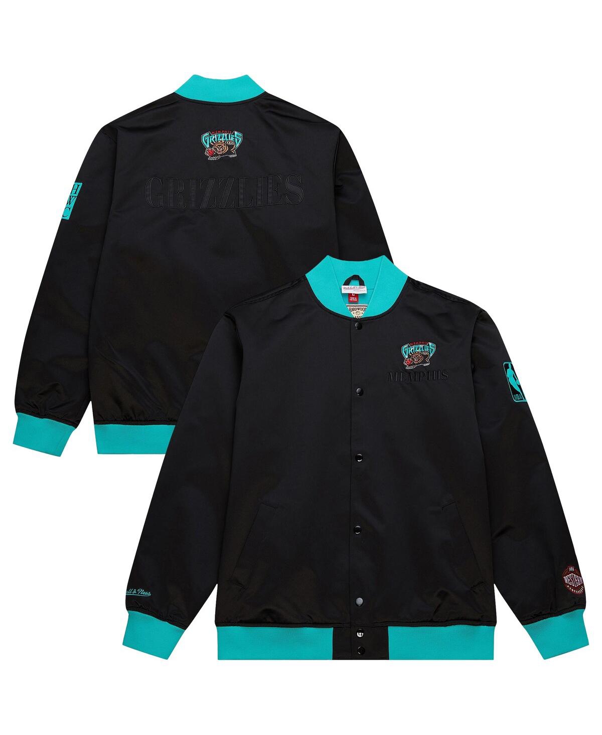 Mitchell & Ness Men's Black Memphis Grizzlies Hardwood Classics Team Og 3.0 Lightweight Satin Full-snap Jacket In Black