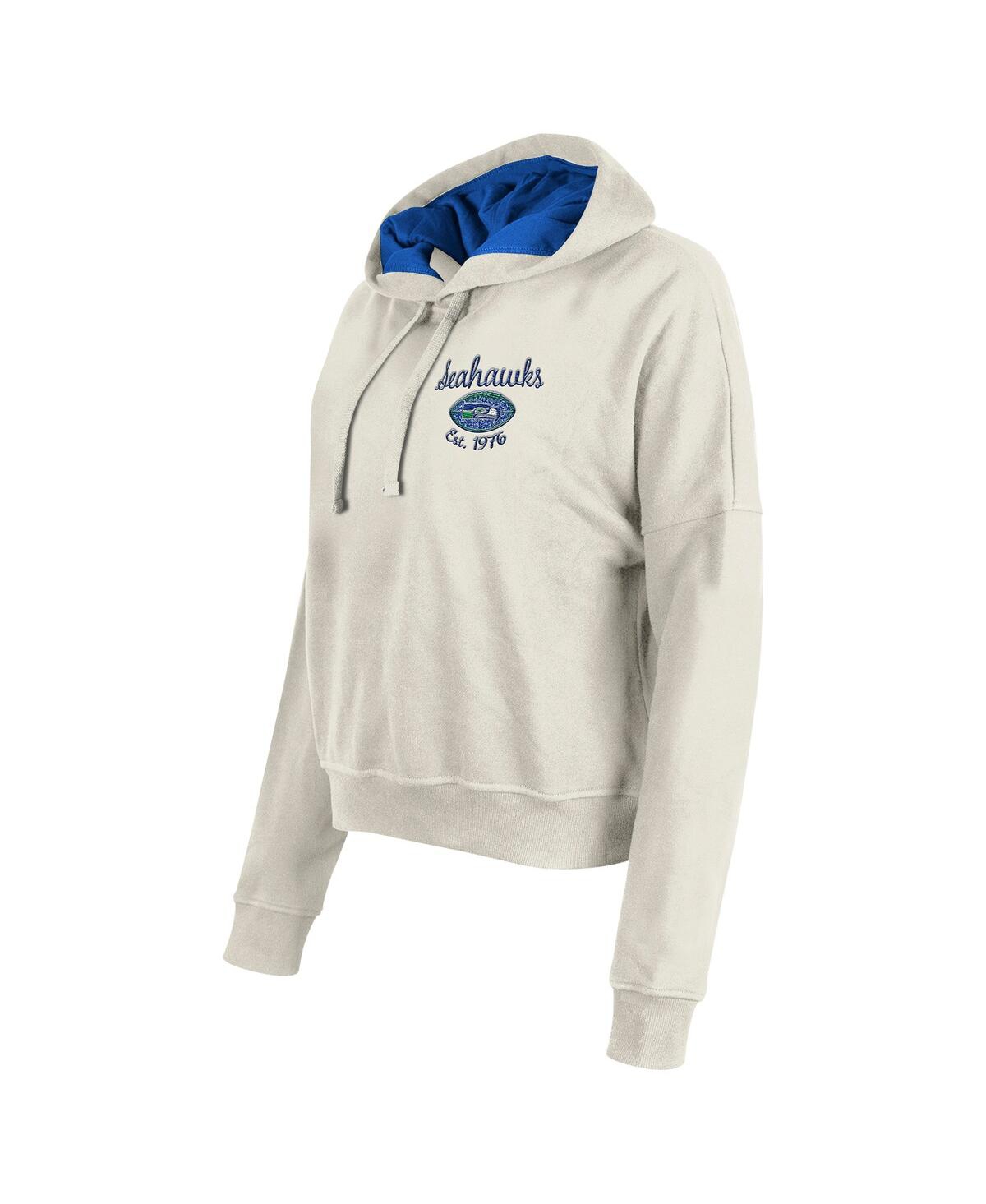 New Era Women's Cream Seattle Seahawks 3rd Down Historic Pullover Hoodie In White